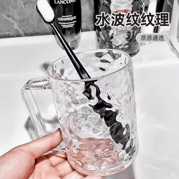 冰川纹漱口杯家用女刷牙洗漱杯牙杯口杯牙缸大容量透明牙刷架杯子